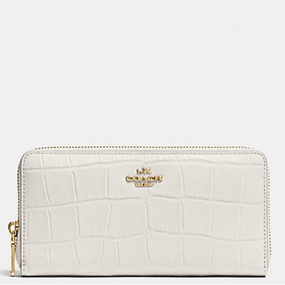 Coach Ivory Croc-Embossed Wallet - Picture 2 of 9